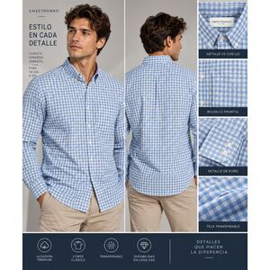 Margaritaville Men's L NWT Blue White Gingham Button Down Shirt MSRP $88